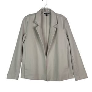 Eileen Fisher Open Front Notch Collar Boiled Wool Blazer Chalk PS Minimalist